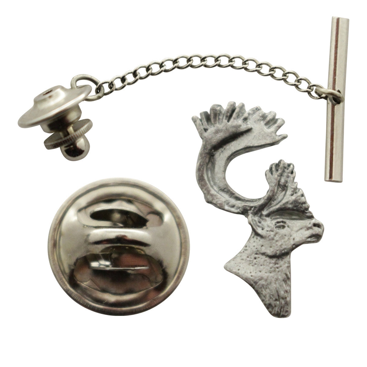 Caribou Tie Tack ~ Antiqued Pewter ~ Tie Tack or Pin ~ Antiqued Pewter Tie Tack or Pin ~ Sarah's Treats & Treasures